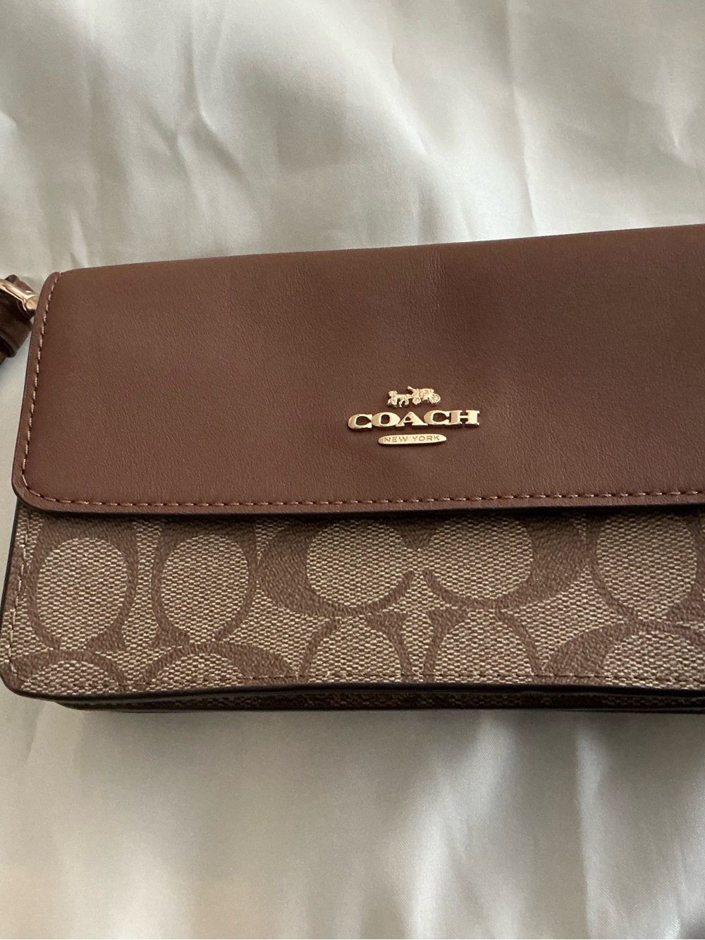 Coach Brown Signature Canvas and Leather Crossbody